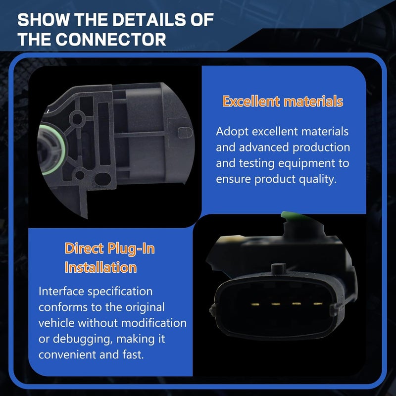 AcornTech Intake Manifold Pressure TMAP MAP Sensor Fit for Ram 2014-2018 1500 Jeep 2014-2018 Grand Cherokee Maserati 2019-2021 Ghibli 2018-2019 Levante 2018-2021 Quattroporte # 68211211AA - Image 4